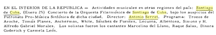 concierto de A. Serret 1954